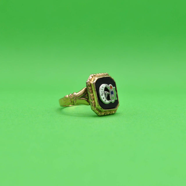 Anillo sello esmaltado